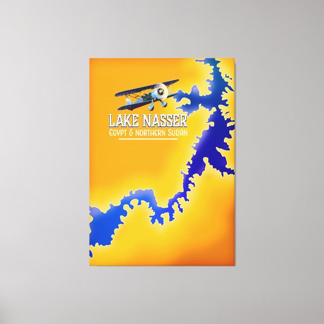 Impressão Em Tela Mapa do Lago Nasser Egito e Sudão (Frente)