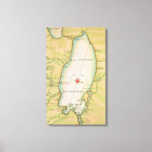 Impressão Em Tela Mapa do lago Ontário