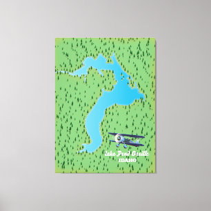 Impressão Em Tela Mapa do Lago Pend Oreille Idaho