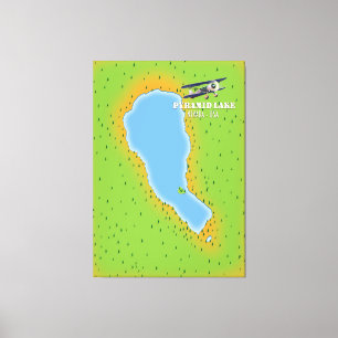 Impressão Em Tela mapa do lago Pyramid Nevada EUA