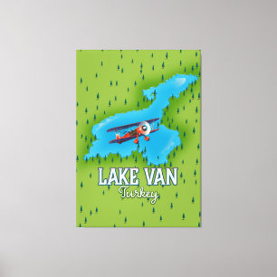 Impressão Em Tela Mapa do Lago Van Turquia