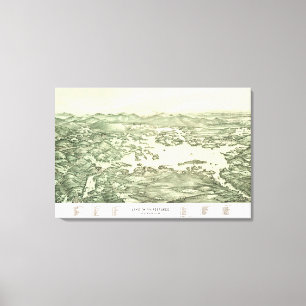 Impressão Em Tela Mapa do lago Winnipesaukee de 1903