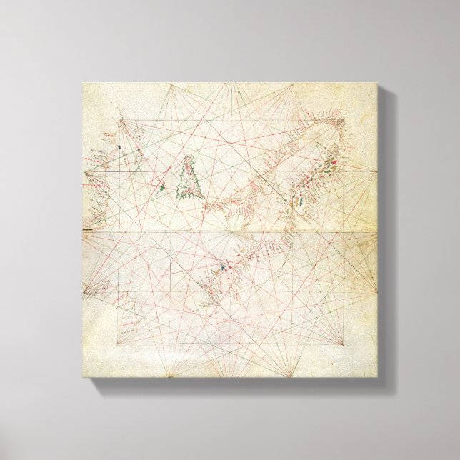 Impressão Em Tela Mapa do Mar Adriático (Frente)