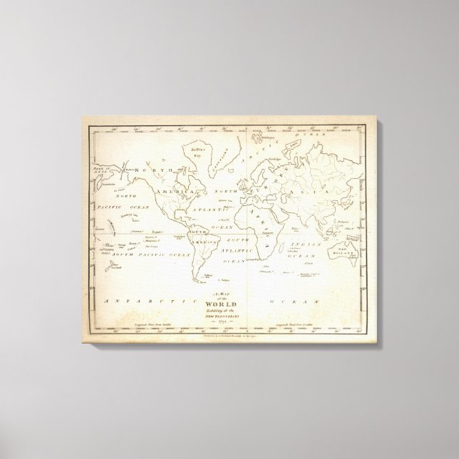 Impressão Em Tela Mapa do Mundo (Frente)