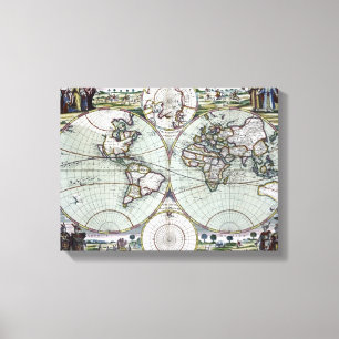 Impressão Em Tela Mapa do mundo