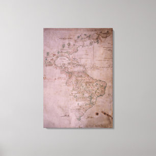 Impressão Em Tela Mapa do mundo novo, c.1532