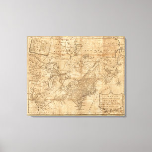 Impressão Em Tela Mapa do norte e dos estados médios