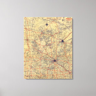 Impressão Em Tela Mapa do padrão de Minnesota