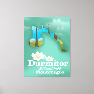 Impressão Em Tela mapa do parque nacional Durmitor, Montenegro