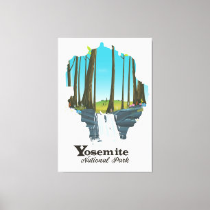 Impressão Em Tela Mapa do Parque Nacional Yosemite USA