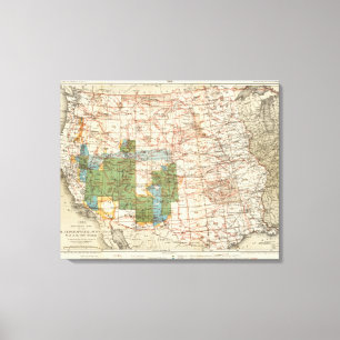 Impressão Em Tela Mapa do progresso 1880 das avaliações geográfic
