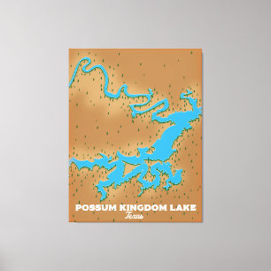Impressão Em Tela Mapa do Reino Possum Texas