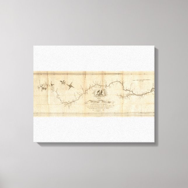 Impressão Em Tela Mapa do rio Mississippi (Frente)