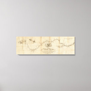 Impressão Em Tela Mapa do rio Mississippi