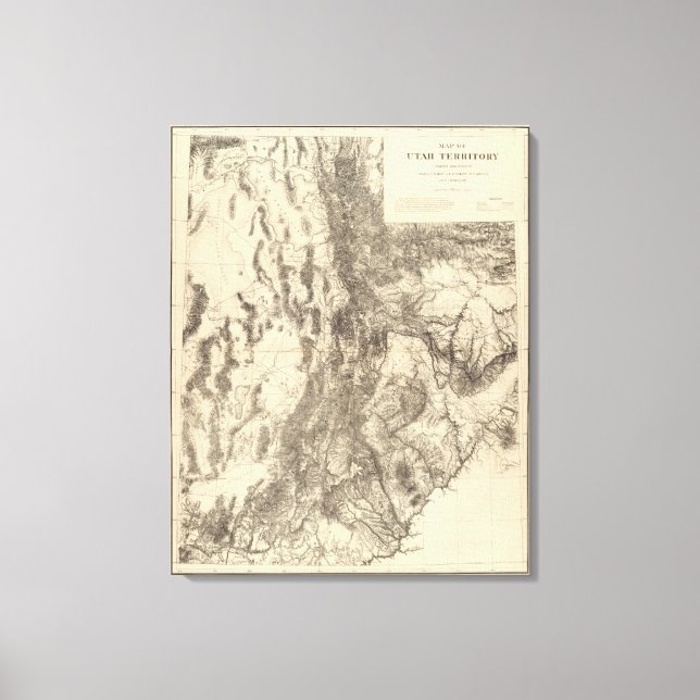 Impressão Em Tela Mapa do Território de Utah (Frente)