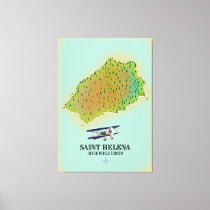 Impressão Em Tela Mapa do Território Ultramarino Britânico da sant