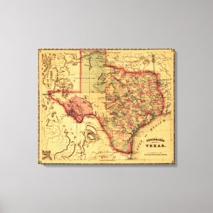 Impressão Em Tela Mapa do TexasPanorâmica