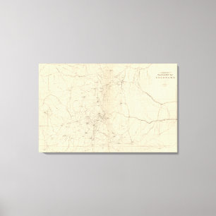Impressão Em Tela Mapa do triangulação de Colorado