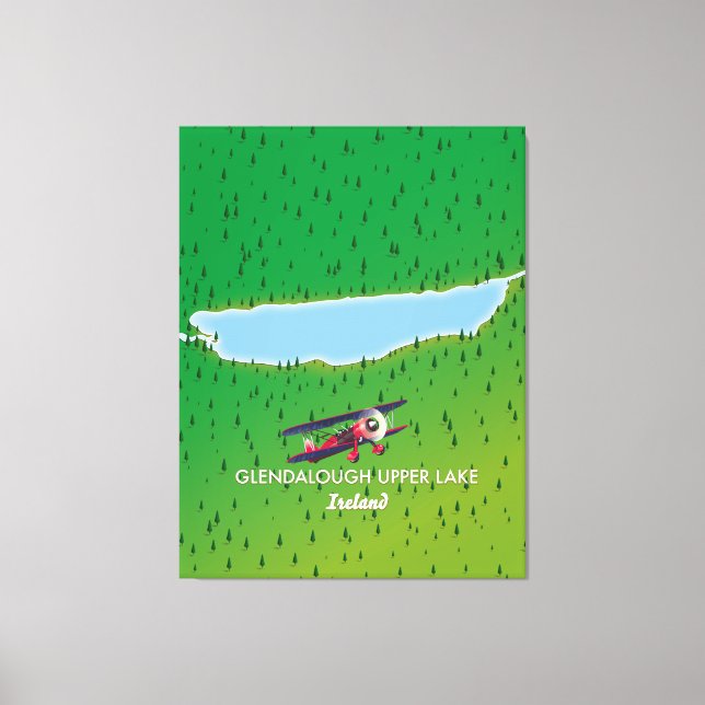 Impressão Em Tela Mapa do Upper Lake Ireland (Frente)