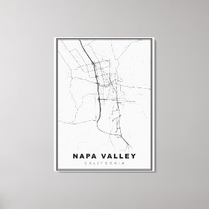 Impressão Em Tela Mapa do Vale do Napa