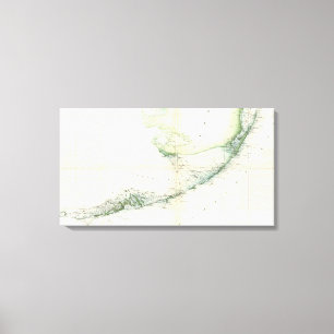 Impressão Em Tela Mapa do vintage das chaves de Florida (1859)