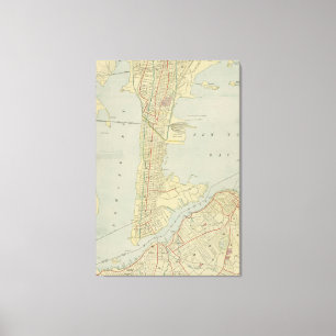 Impressão Em Tela Mapa do vintage de Bayonne NJ (1912)