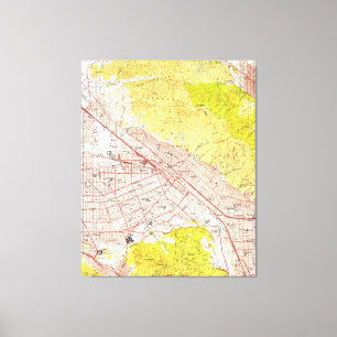 Impressão Em Tela Mapa do vintage de Burbank Califórnia (1953)