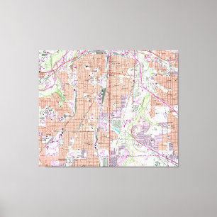 Impressão Em Tela Mapa do vintage de Fort Worth Texas (1955) 2