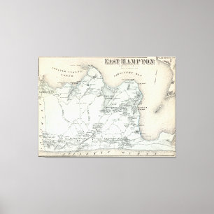 Impressão Em Tela Mapa do vintage de Hampton do leste New York