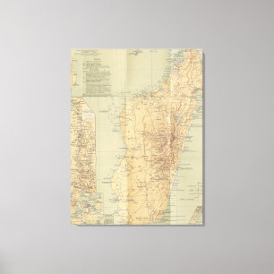 Impressão Em Tela Mapa do vintage de Madagascar (1896)