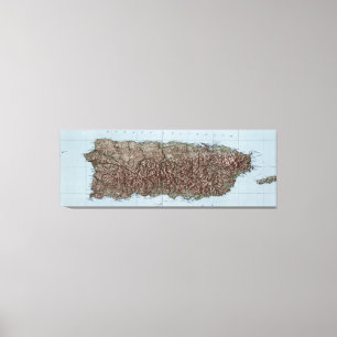 Impressão Em Tela Mapa do vintage de Puerto Rico (1952)