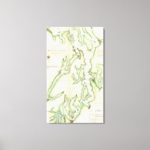 Impressão Em Tela Mapa do vintage de Puget Sound (1867)