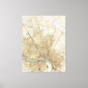 Impressão Em Tela Mapa do vintage de Richmond Virgínia (1934)