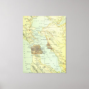 Impressão Em Tela Mapa do vintage de San Francisco Califórnia (1905