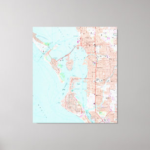 Impressão Em Tela Mapa do vintage de Sarasota Florida (1973)