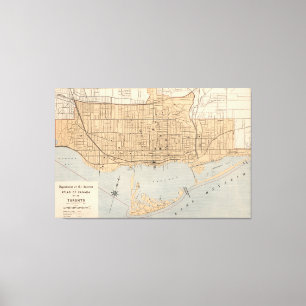 Impressão Em Tela Mapa do vintage de Toronto (1906)