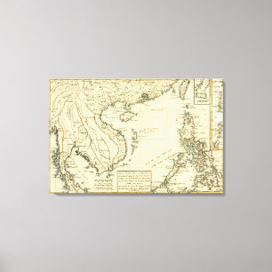 Impressão Em Tela Mapa do vintage do Oceano Índico de India  