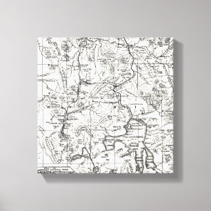 Impressão Em Tela Mapa do vintage do parque nacional de Yellowstone