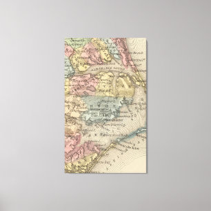 Impressão Em Tela Mapa do vintage dos bancos exteriores (1859)