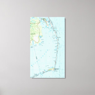 Impressão Em Tela Mapa dos Bancos Exteriores do Sul da Vintage (1957