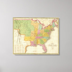 Impressão Em Tela Mapa dos Estados Unidos