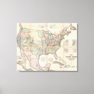 Impressão Em Tela Mapa dos Estados Unidos 2