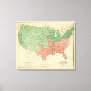 Impressão Em Tela Mapa dos Estados Unidos 3