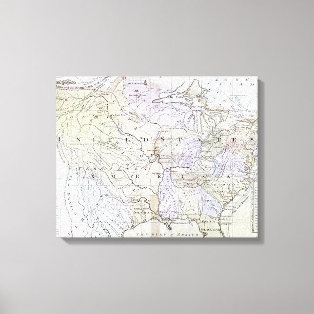 Impressão Em Tela MAPA DOS ESTADOS UNIDOS, c1812 (Frente)