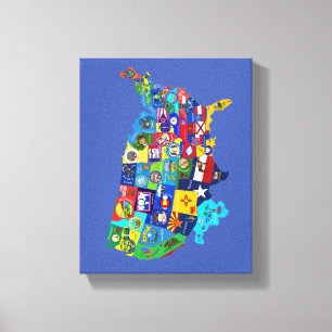 Impressão Em Tela Mapa dos EUA