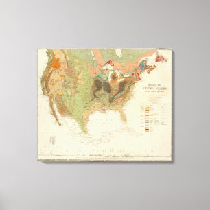 Impressão Em Tela Mapa E.U. de Geol
