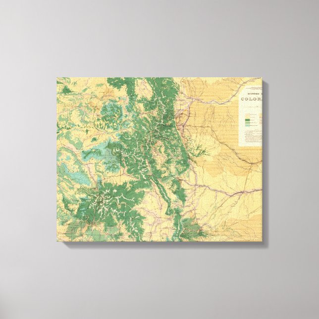 Impressão Em Tela Mapa Econômico do Colorado (Frente)