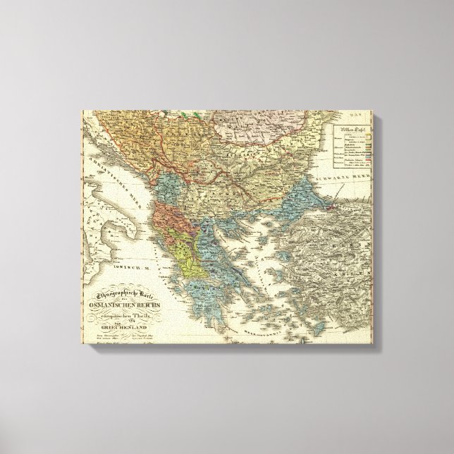 Impressão Em Tela Mapa etnográfico do Império Otomano (Frente)