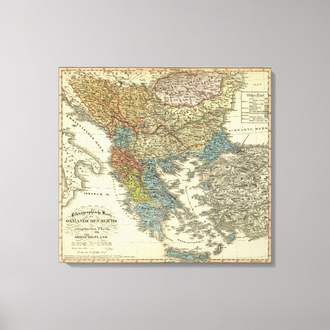 Impressão Em Tela Mapa etnográfico do Império Otomano (Frente)