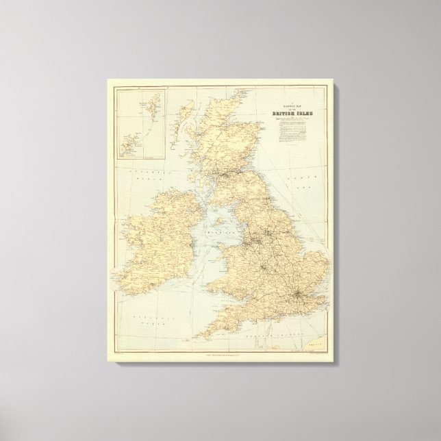 Impressão Em Tela Mapa ferroviário, Ilhas Britânicas (Frente)